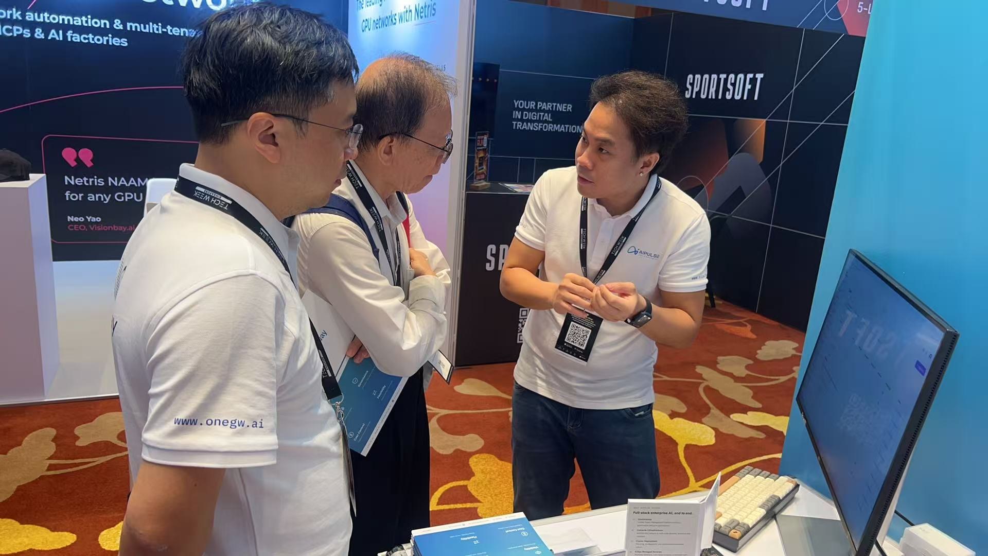 Talking through enterprise AI needs with visitors at Booth 5-K12